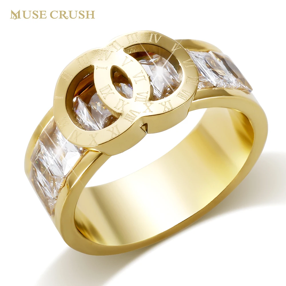 Muse Crush Stainless Steel CZ Ring Roman Numerals Zircon Stone Rings for Women Couple Wedding Party Fine Jewelry Wholesale
Muse Crush Stainless Steel CZ Ring Roman Numerals Zircon Stone Rings for Women Couple Wedding Party Fine Jewelry Wholesale