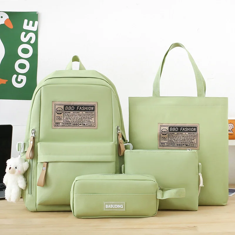 Four Piece Set Schoolbag Korean Casual Backpack Large Capacity Versatile Lightweight Simplicity Fresh Canvas Fabric Simple Bag
Four Piece Set Schoolbag Korean Casual Backpack Large Capacity Versatile Lightweight Simplicity Fresh Canvas Fabric Simple Bag