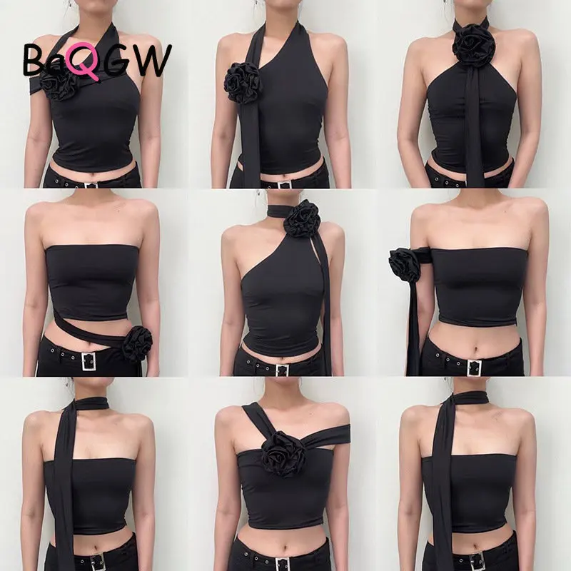 BaQGW Irregular Flower Patchwork Halter Adjustable Design Crop Top Y2k Sexy Black Tank Tops Summer Clothes for Women Fashion
BaQGW Irregular Flower Patchwork Halter Adjustable Design Crop Top Y2k Sexy Black Tank Tops Summer Clothes for Women Fashion
