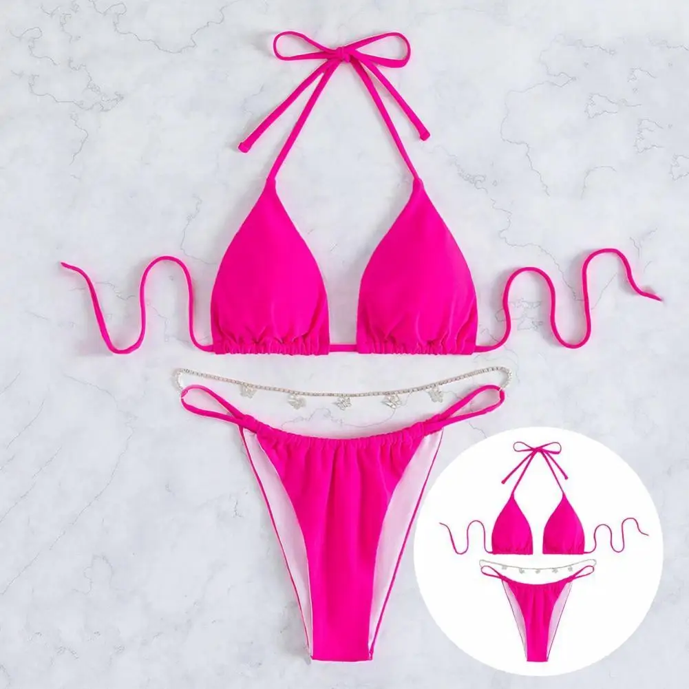 2 Pcs/Set Chic Swimsuit Exposed Straps Bikini Set Butterfly Pendant Summer Bikini Set
2 Pcs/Set Chic Swimsuit Exposed Straps Bikini Set Butterfly Pendant Summer Bikini Set