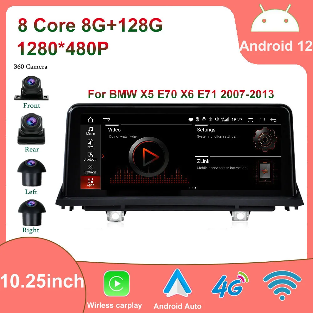 Android 12 Auto Car Radio Stereo Multimedia Player For BMW X5 E70 X6 E71 2007-2013 CIC CCC System Android Autoradio Bluetooth
Android 12 Auto Car Radio Stereo Multimedia Player For BMW X5 E70 X6 E71 2007-2013 CIC CCC System Android Autoradio Bluetooth