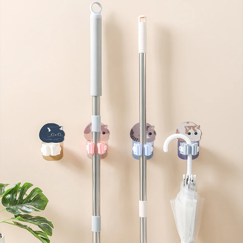 Настенный держатель для швабры с мультяшным котом, клейкий органайзер для метлы, универсальный для кухни, ванной, гаража MU8669
Настенный держатель для швабры с мультяшным котом, клейкий органайзер для метлы, универсальный для кухни, ванной, гаража MU8669