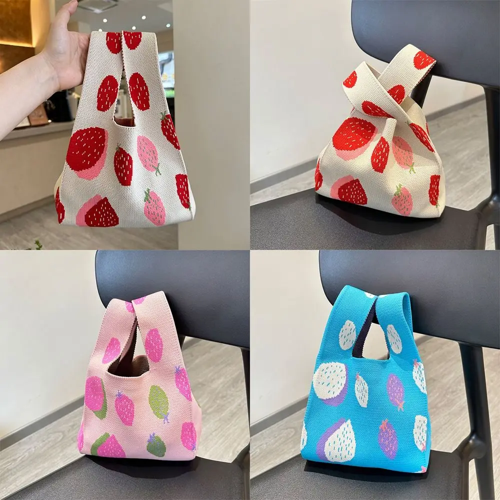 Girls Storage Bag Lunch Bag Candy Color Strawberry Wrist Bag Women Tote Bag Mini Knot Knitted Bag Small Ins Handbag
Girls Storage Bag Lunch Bag Candy Color Strawberry Wrist Bag Women Tote Bag Mini Knot Knitted Bag Small Ins Handbag