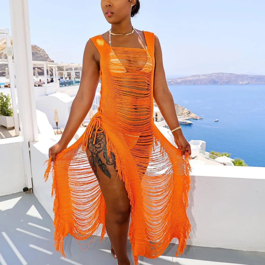 Sexy Women Tassel Summer Beach Long Dress Hollow Out Sleeveless Party Night Summer Holiday Dresses For Women Vestidos
Sexy Women Tassel Summer Beach Long Dress Hollow Out Sleeveless Party Night Summer Holiday Dresses For Women Vestidos