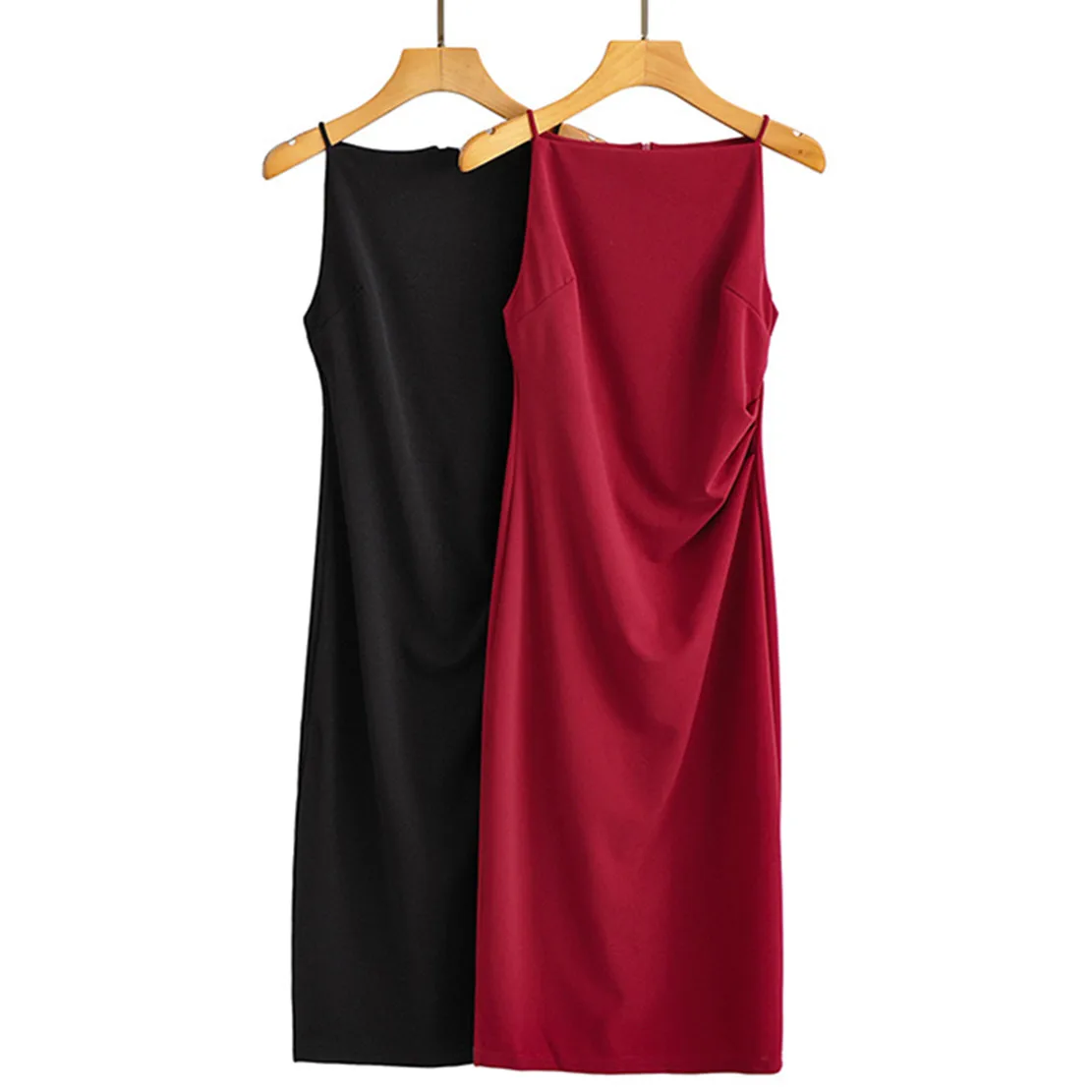 Withered England Style Fashion Simple Solid Suspender Dress Office Lady Casual Red Color Collect Wasit Sheath Midi Dress Women
Withered England Style Fashion Simple Solid Suspender Dress Office Lady Casual Red Color Collect Wasit Sheath Midi Dress Women