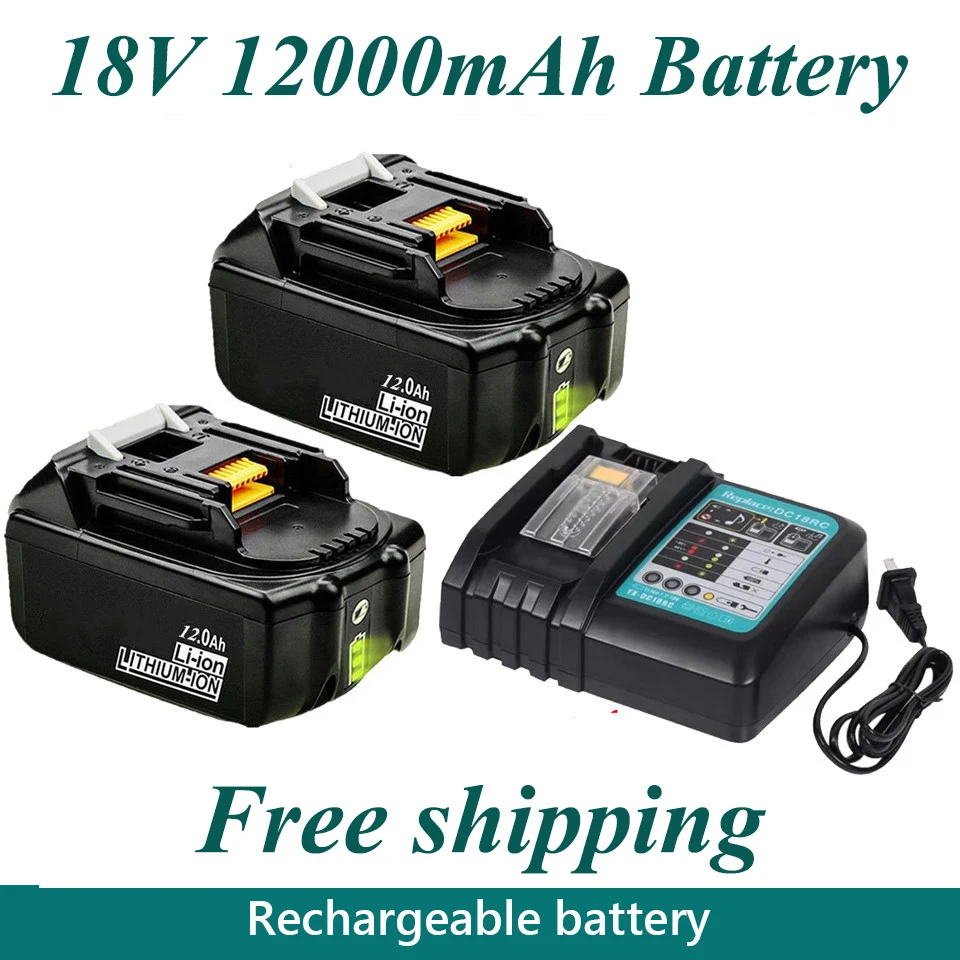 18V 12000mAh Lithium Ion for Makita Batter Latest Upgraded BL1860 Rechargeable Battery 18v BL1840 BL1850 BL1830 BL1860B LXT40
18V 12000mAh Lithium Ion for Makita Batter Latest Upgraded BL1860 Rechargeable Battery 18v BL1840 BL1850 BL1830 BL1860B LXT40