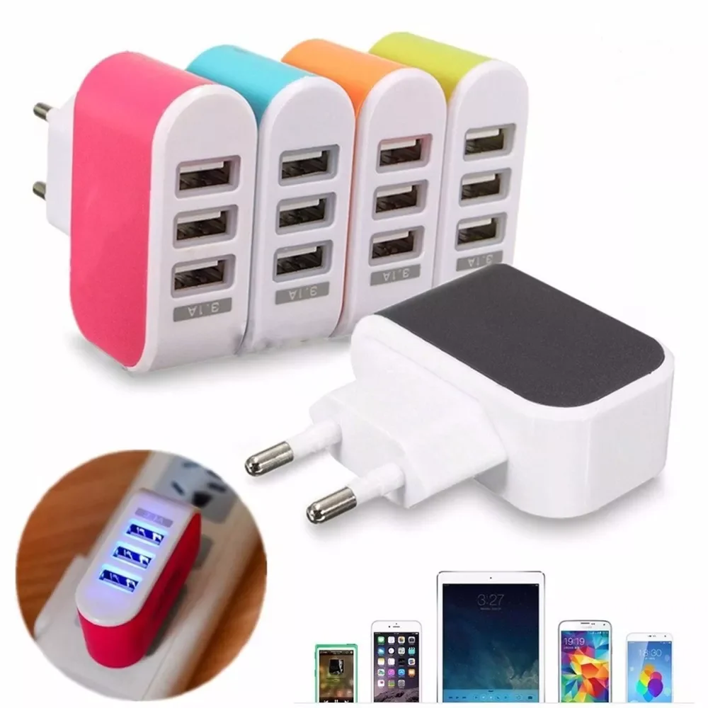3.1A Triple 3 USB Ports Charger Home Travel Wall AC Power Charger Phone Tablet Electronic LED Power Adapters US/EU Plug 1PC
3.1A Triple 3 USB Ports Charger Home Travel Wall AC Power Charger Phone Tablet Electronic LED Power Adapters US/EU Plug 1PC