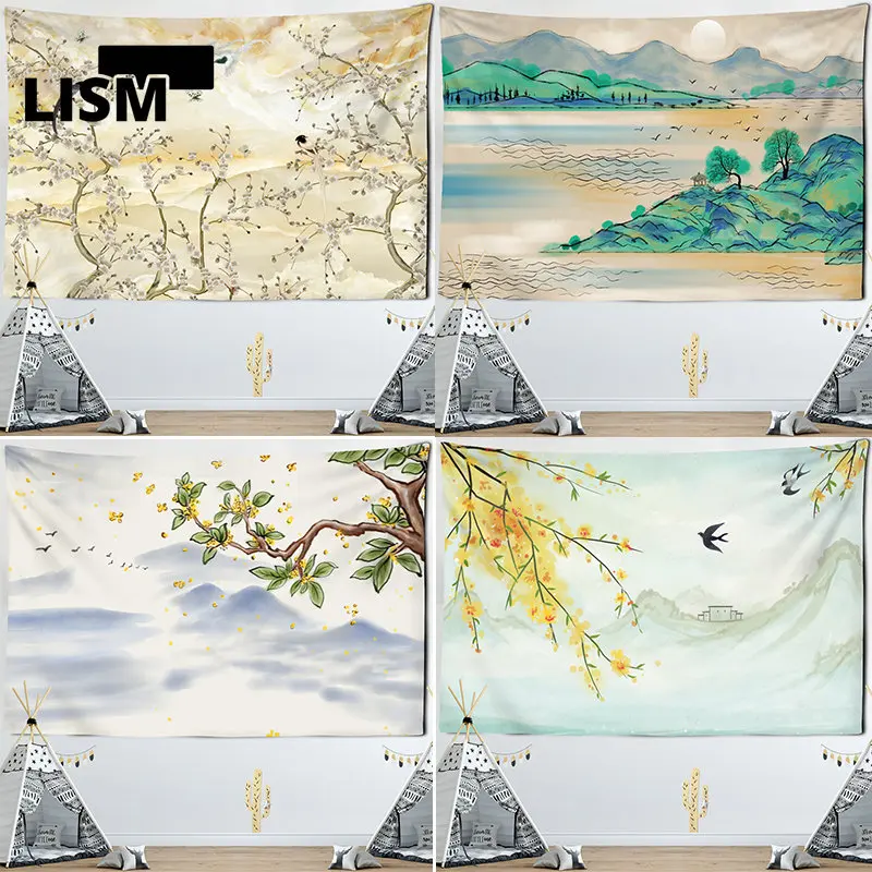 

Scenic Plant Tapestry Wall Hanging Landscape Natural Scenery Wall Decor Dormitory Background Decoration for Bedroom Tapestries