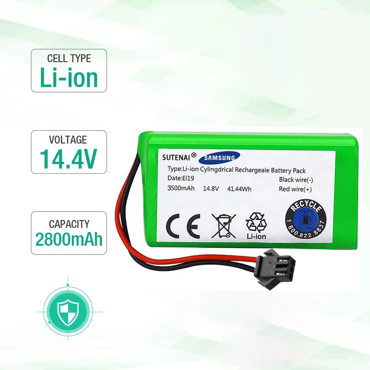 NEW 14.8V 6800mAh 18650 Replacement Li-ion Battery for Conga Excellence 990 1090 Ecovacs Deebot N79S N79 Eufy Robovac 11S 12 15C
NEW 14.8V 6800mAh 18650 Replacement Li-ion Battery for Conga Excellence 990 1090 Ecovacs Deebot N79S N79 Eufy Robovac 11S 12 15C