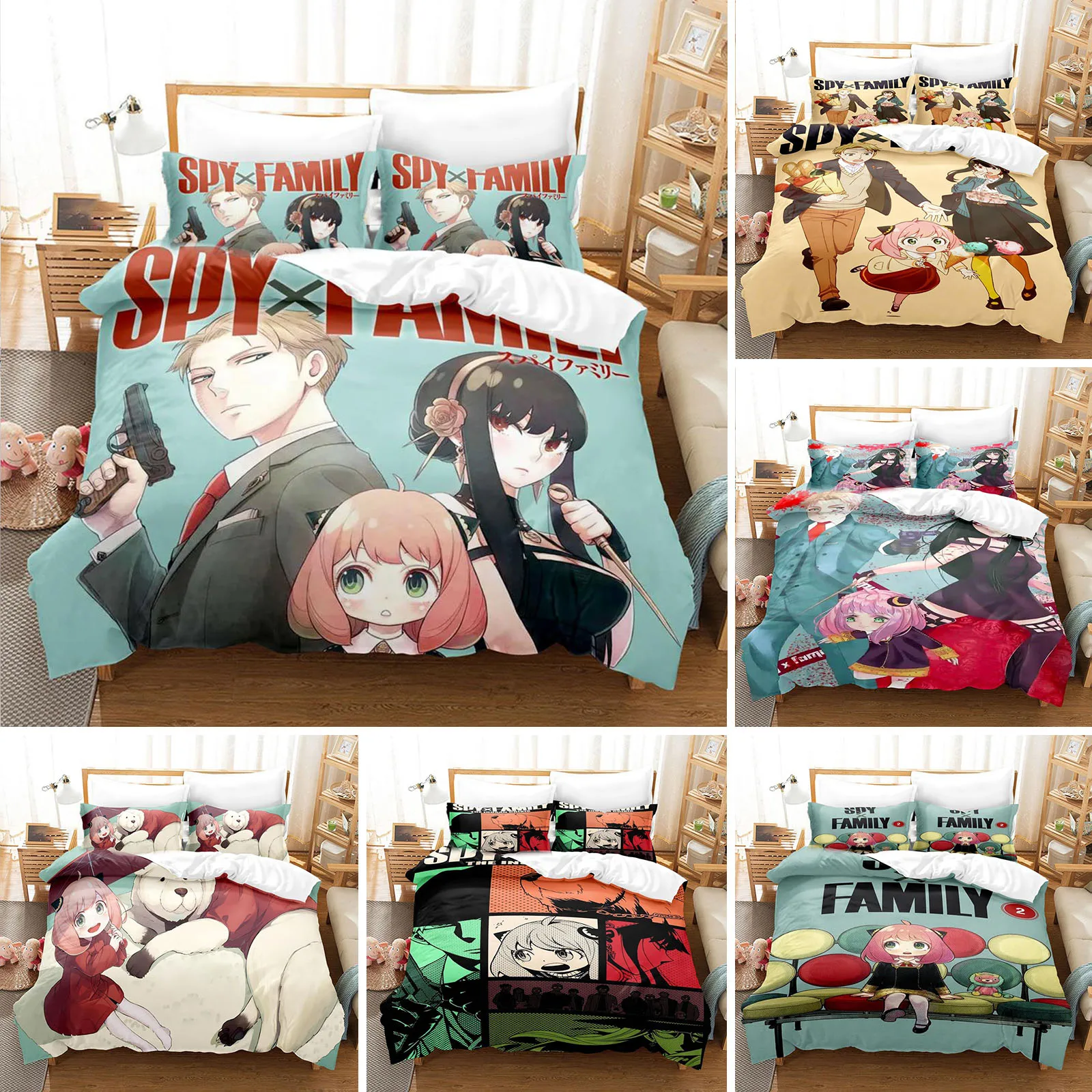 Anime Spy x Family Anya Bedding Set Duvet Cover Bedroom Comforter Covers Single Twin King Size Quilt Cover Home Textile 2/3PCS
Anime Spy x Family Anya Bedding Set Duvet Cover Bedroom Comforter Covers Single Twin King Size Quilt Cover Home Textile 2/3PCS