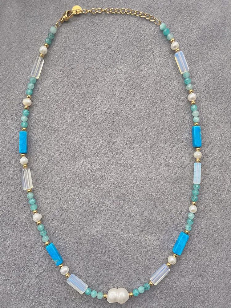 Luxury Natural Stone Gourd Pearl Necklace For Girl Gift Fashion Ins Crystal Personality Blue Cylindrical Female Beads Choker
Luxury Natural Stone Gourd Pearl Necklace For Girl Gift Fashion Ins Crystal Personality Blue Cylindrical Female Beads Choker