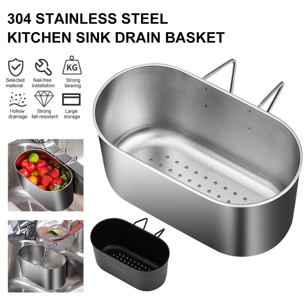 Stainless Steel Kitchen Sink Strainer Food Vegetable Fruit Sink Drain Basket Drainer Sponge Rack Kitchen Anti-Blocking Gadgets
Stainless Steel Kitchen Sink Strainer Food Vegetable Fruit Sink Drain Basket Drainer Sponge Rack Kitchen Anti-Blocking Gadgets