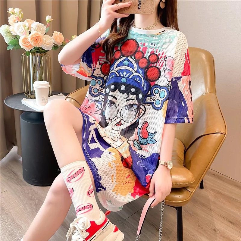 #4311 футболка в китайском стиле с 3D принтом пекинской оперы, женская Свободная Повседневная Уличная одежда, длинная футболка, Женская быстро... 
#4311 футболка в китайском стиле с 3D принтом пекинской оперы, женская Свободная Повседневная Уличная одежда, длинная футболка, Женская быстро...