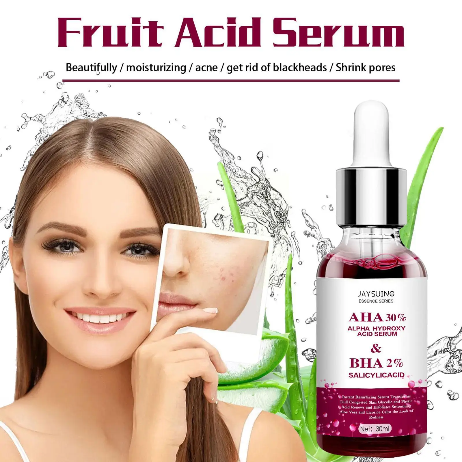 Pore Shrink Face Serum Salicylic Fruit Acid Essence Smooth Whitening Moisturizing Cosmetics Anti-age Korean Nourish Repair I5P4
Pore Shrink Face Serum Salicylic Fruit Acid Essence Smooth Whitening Moisturizing Cosmetics Anti-age Korean Nourish Repair I5P4