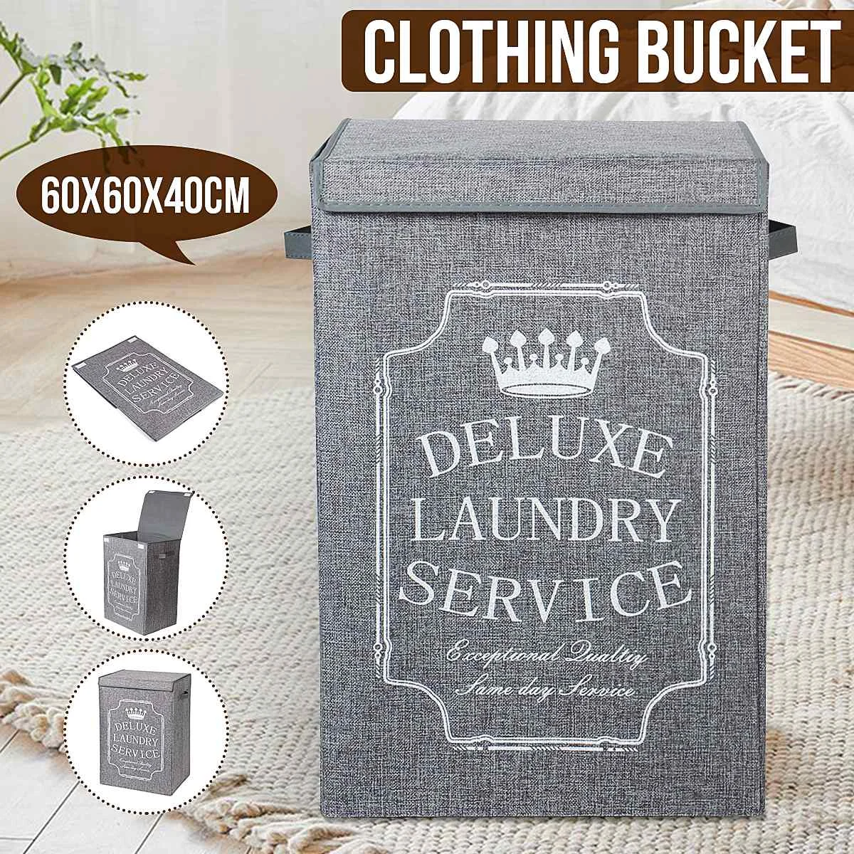 Waterproof Foldable Laundry Basket With Lid Handle Large Dirty Clothes/Toys/Debris Multifunction Storage Basket 60x30x40cm
Waterproof Foldable Laundry Basket With Lid Handle Large Dirty Clothes/Toys/Debris Multifunction Storage Basket 60x30x40cm