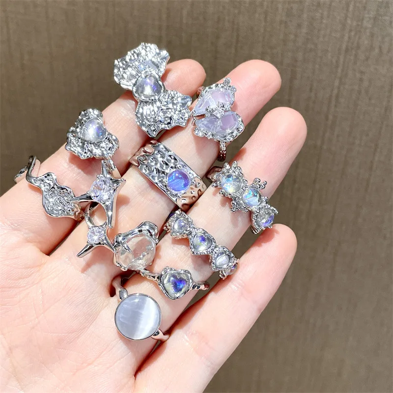 Kpop Trendy Aesthetic Opal Natural Stone Irregular Metal Heart Ring For Women Egirl Y2K EMO Grunge Finger Jewelry Accessories
Kpop Trendy Aesthetic Opal Natural Stone Irregular Metal Heart Ring For Women Egirl Y2K EMO Grunge Finger Jewelry Accessories