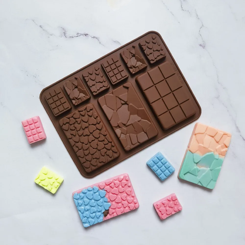 New 9-cavity Chocolate Silicone Mold Heart Broken Fondant Patisserie Candy Bar Mould Cube Cake Molds Kitchen Baking Accessories
New 9-cavity Chocolate Silicone Mold Heart Broken Fondant Patisserie Candy Bar Mould Cube Cake Molds Kitchen Baking Accessories