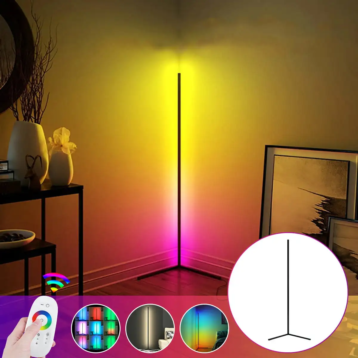 RGB Lamp Table Lamp Corner Lamp Colorful Night Light, Dimmable LED Light Decorative RGB Mood Light with Remote Control, Atmosphe
RGB Lamp Table Lamp Corner Lamp Colorful Night Light, Dimmable LED Light Decorative RGB Mood Light with Remote Control, Atmosphe