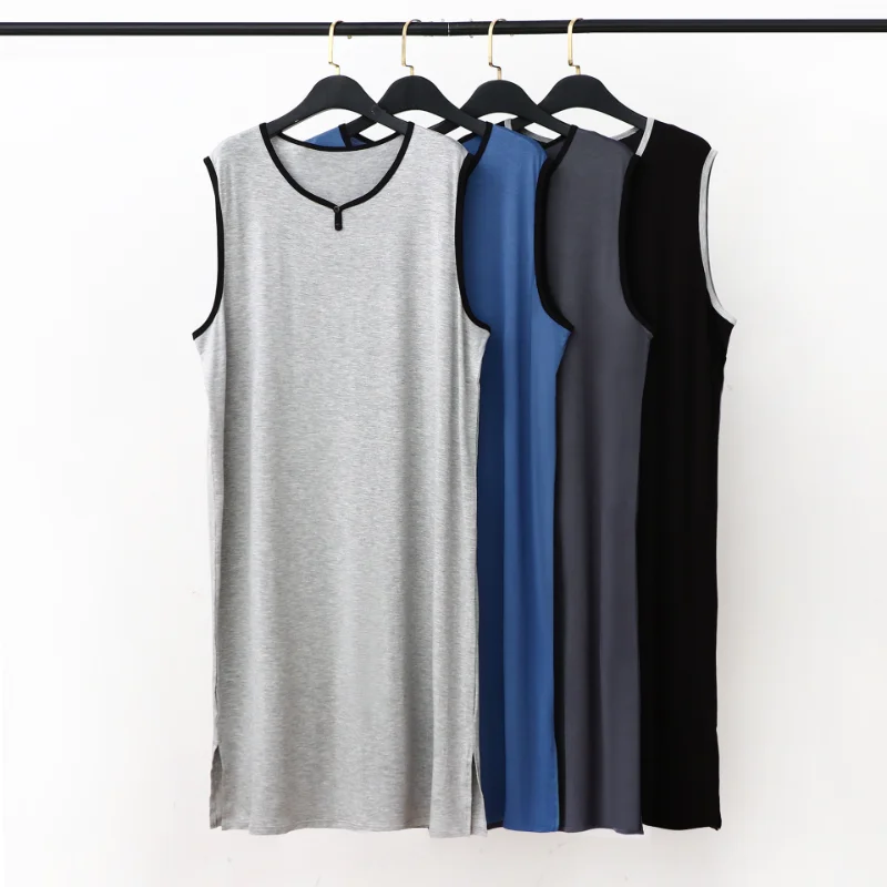 Modal Men's Pajamas Sleep Wear Men Long Vest Dress Casual Loose Large Size Homewear Summer Thin Bathrobe Sleepwear for Men
Modal Men's Pajamas Sleep Wear Men Long Vest Dress Casual Loose Large Size Homewear Summer Thin Bathrobe Sleepwear for Men