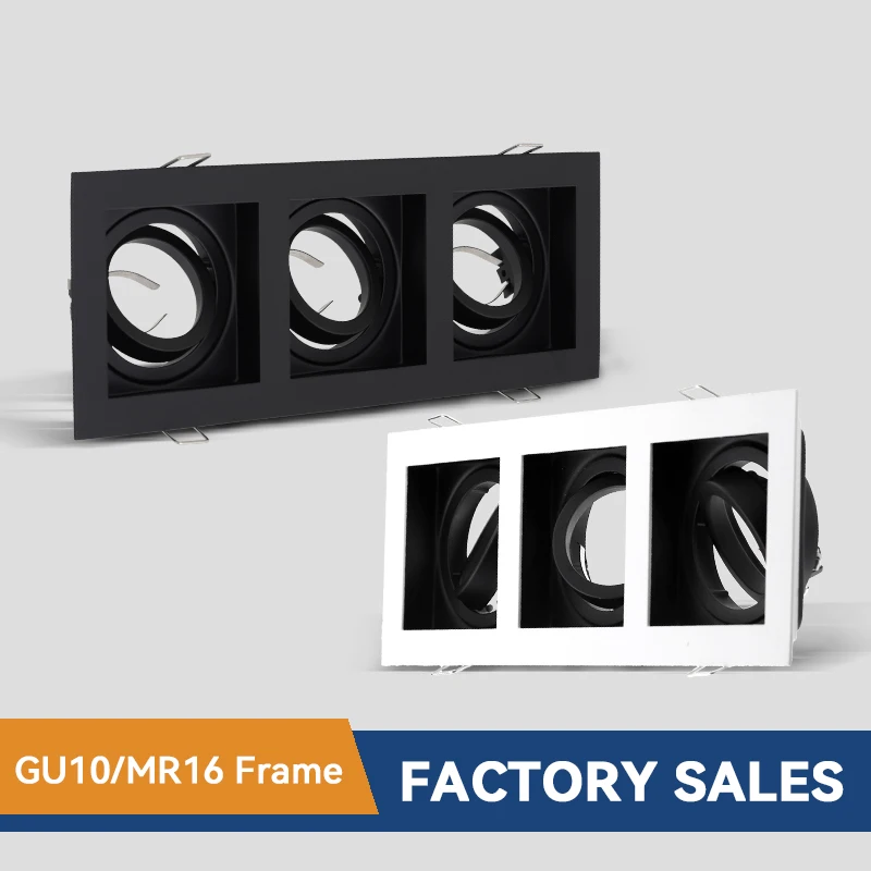 High Quality Square Commercial Lighting Recessed LED Ceiling Light Adjustable Frame MR16 GU10 Bulb Fixture Downlight Holder
High Quality Square Commercial Lighting Recessed LED Ceiling Light Adjustable Frame MR16 GU10 Bulb Fixture Downlight Holder