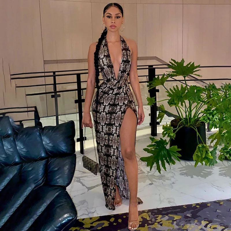 2022 Summer New Women's Clothing Temperament All-match Street Fashion Sexy V-neck Strapless High Slit Snake Print Long Dress
2022 Summer New Women's Clothing Temperament All-match Street Fashion Sexy V-neck Strapless High Slit Snake Print Long Dress