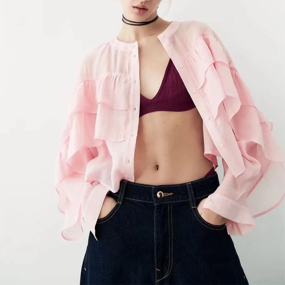 Women's 2022 Fashion New Layered Decorative Romantic Style Blouse Casual Solid Color Retro Long Sleeve Female Chic Tops
Women's 2022 Fashion New Layered Decorative Romantic Style Blouse Casual Solid Color Retro Long Sleeve Female Chic Tops