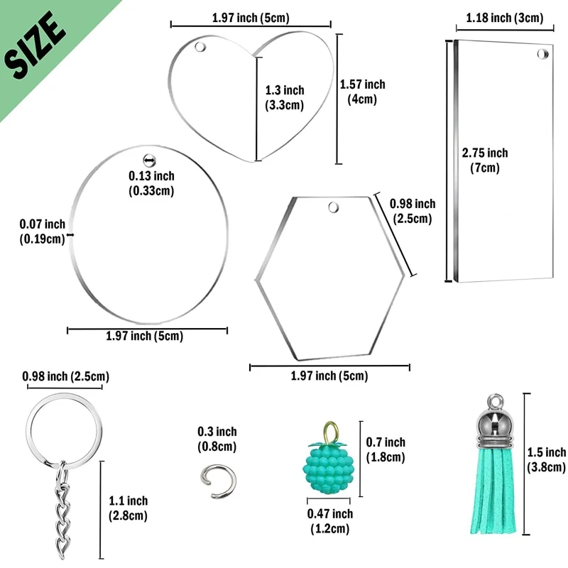 B36D Acrylic Keychain Blank Colorful Tassels Metal Decoration Key Rings with Extension Chain 120 Small Rings for DIY Projects
B36D Acrylic Keychain Blank Colorful Tassels Metal Decoration Key Rings with Extension Chain 120 Small Rings for DIY Projects