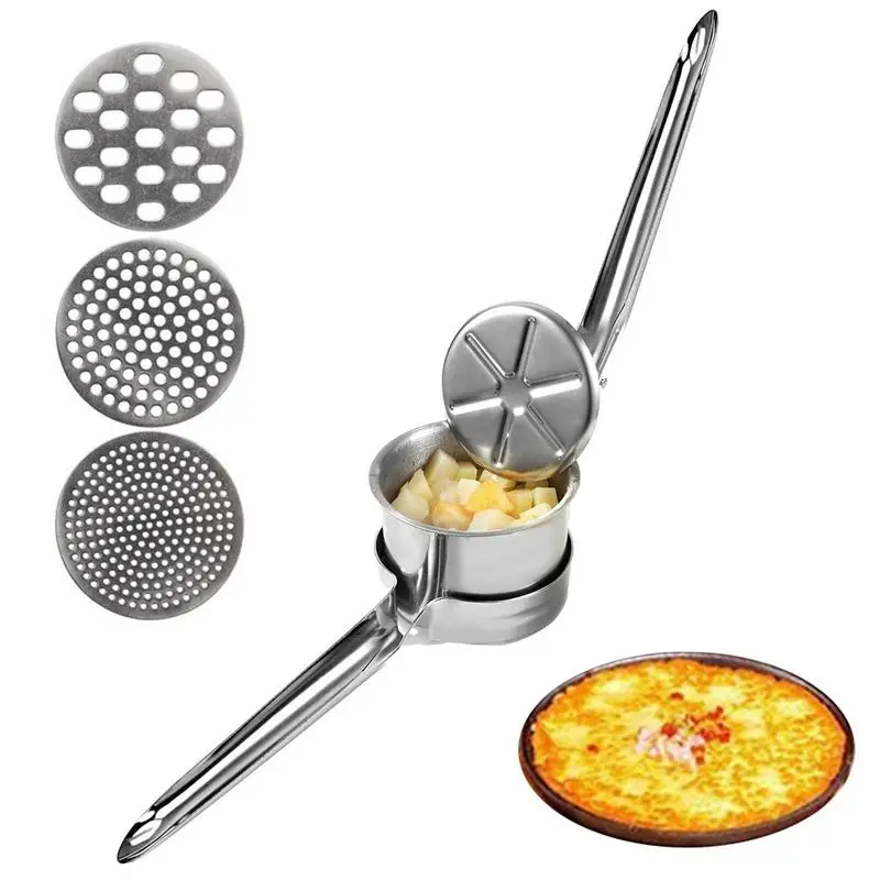 Portable Stainless Steel Potato Ricer And Masher For Potatoes Fruits Yams Squash Baby Food With 3 Interchangeable Fineness Discs
Portable Stainless Steel Potato Ricer And Masher For Potatoes Fruits Yams Squash Baby Food With 3 Interchangeable Fineness Discs