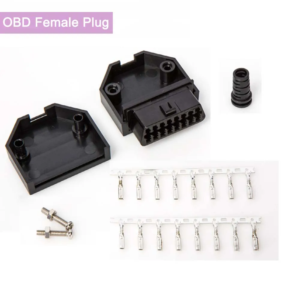 Automotive OBD2 Diagnostic Port 16Pin Female Connector OBD Plug+Shell+Terminal+Screw+Line Card Car OBD2 16 Pin Adapter Socket
Automotive OBD2 Diagnostic Port 16Pin Female Connector OBD Plug+Shell+Terminal+Screw+Line Card Car OBD2 16 Pin Adapter Socket