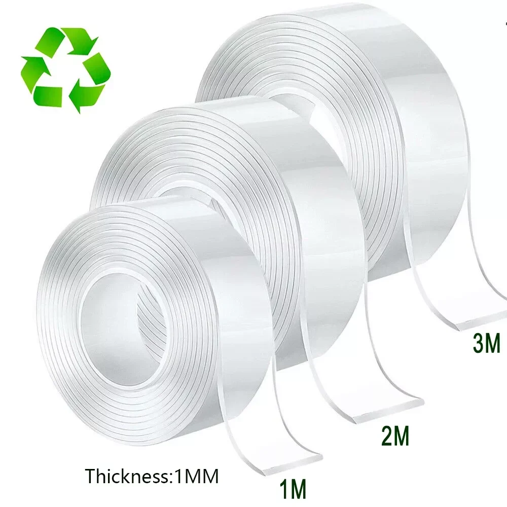 Magical Double Sided Tape Transparent Reusable Wall Stickers Super Strong Durable Cleaning Waterproof Glue Household
Magical Double Sided Tape Transparent Reusable Wall Stickers Super Strong Durable Cleaning Waterproof Glue Household