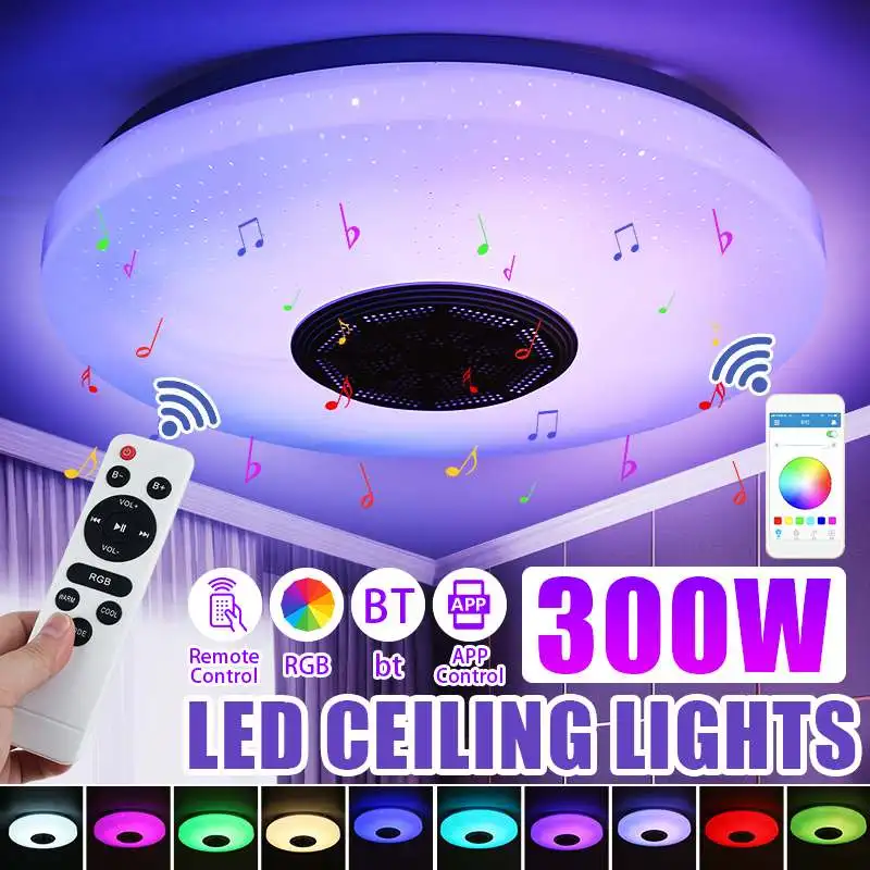 300W 220V Modern RGB LED Ceiling Light Home Lighting Remote APP Control bluetooth Speaker Music Light Bedroom Smart Ceiling Lamp
300W 220V Modern RGB LED Ceiling Light Home Lighting Remote APP Control bluetooth Speaker Music Light Bedroom Smart Ceiling Lamp