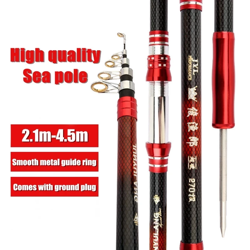 2.1m-4.5m Sea Fishing Fishing Rod Carp Feeder Outdoor Travel Mini Fishing Rod High Quality Telescopic Carbon Fiber Fishing Rod
2.1m-4.5m Sea Fishing Fishing Rod Carp Feeder Outdoor Travel Mini Fishing Rod High Quality Telescopic Carbon Fiber Fishing Rod