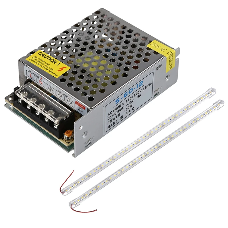 60W Driver Power Supply LED Transformer DC 12V 5A With 2 Pcs Aluminum Alloy Rigid LED Strip 12V 50CM Warm White
60W Driver Power Supply LED Transformer DC 12V 5A With 2 Pcs Aluminum Alloy Rigid LED Strip 12V 50CM Warm White