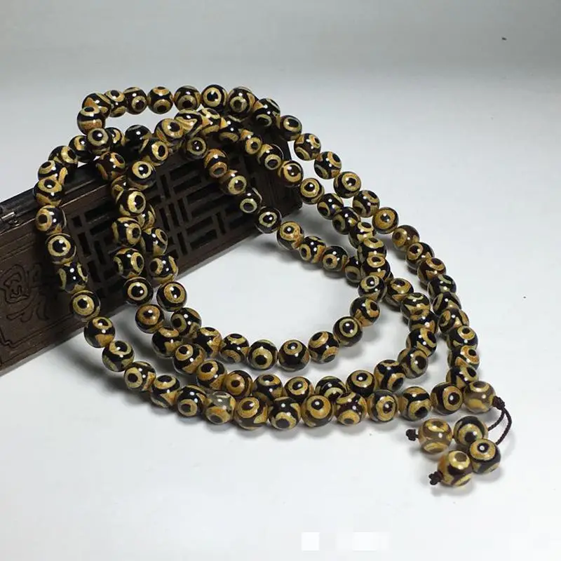Tibetan Buddhism Genuine Three Eyes Dzi 108 Bead Mala Bracelet Men Women Healing Jewelry Fengshui Agate Multilayer Jade Bracelet
Tibetan Buddhism Genuine Three Eyes Dzi 108 Bead Mala Bracelet Men Women Healing Jewelry Fengshui Agate Multilayer Jade Bracelet