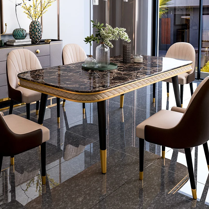 Dining-table Light Luxury Household Small Apartment Dining Tables and Chairs Set Set Manufacturer Marble Folded Appearance Shape
Dining-table Light Luxury Household Small Apartment Dining Tables and Chairs Set Set Manufacturer Marble Folded Appearance Shape