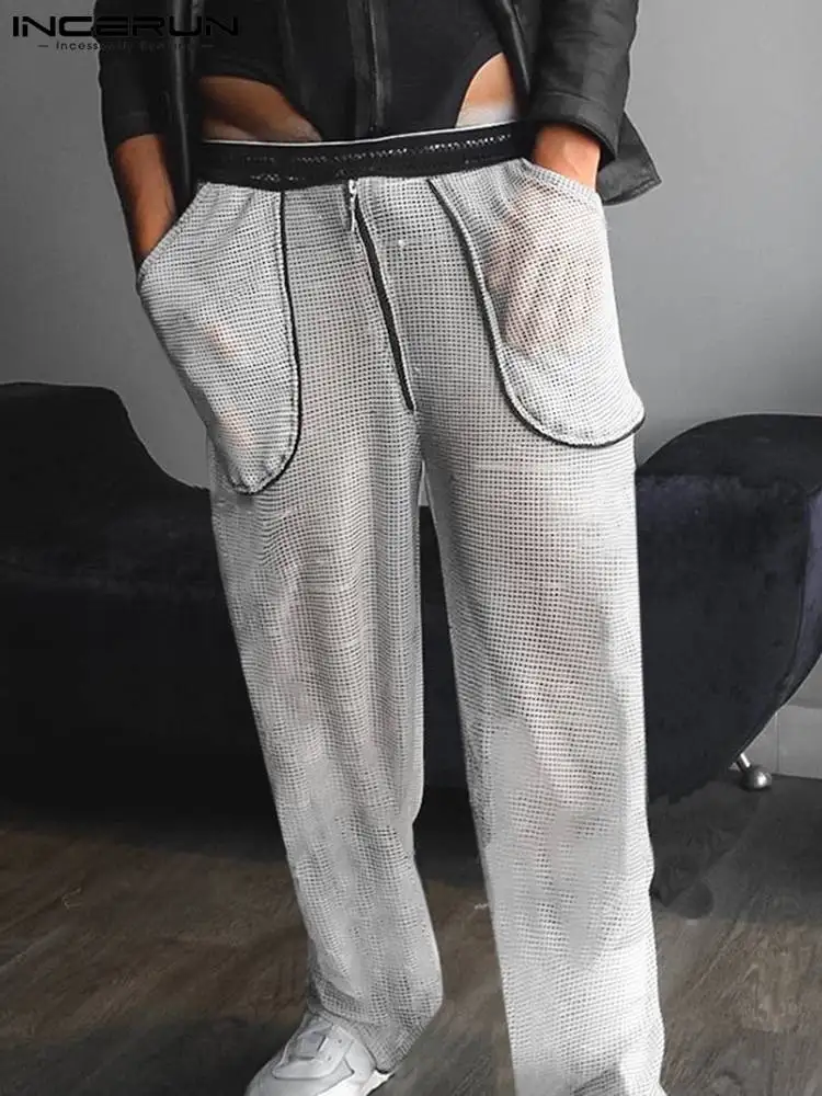Fashion Men Pants Patchwork Mesh See Through Joggers Zipper Pockets Casual Trousers Men 2022 Streetwear Sexy Pantalon INCERUN
Fashion Men Pants Patchwork Mesh See Through Joggers Zipper Pockets Casual Trousers Men 2022 Streetwear Sexy Pantalon INCERUN