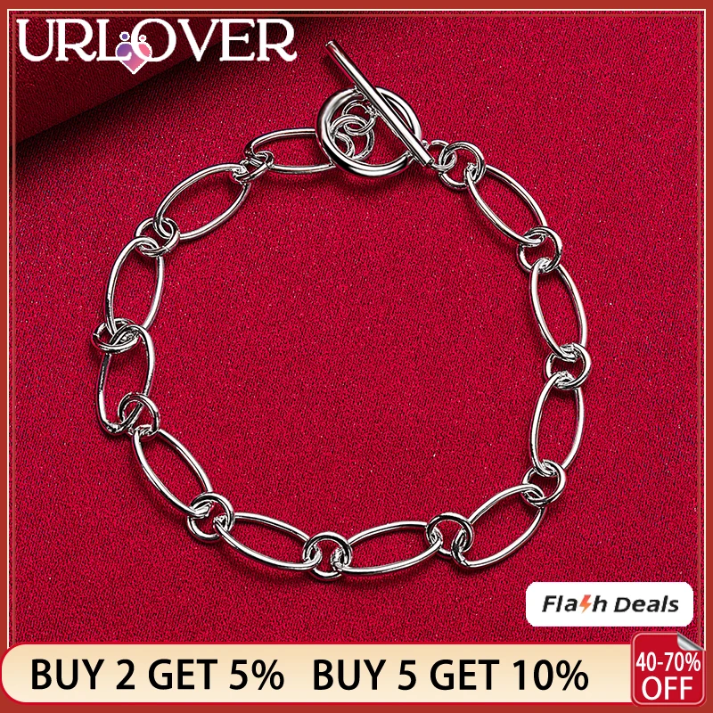 925 Stamp Silver Color 20cm Oval Chain For Women Simple Bracelet Jewelry Party Birthday Wedding Holiday Banquet Accessory Gift
925 Stamp Silver Color 20cm Oval Chain For Women Simple Bracelet Jewelry Party Birthday Wedding Holiday Banquet Accessory Gift
