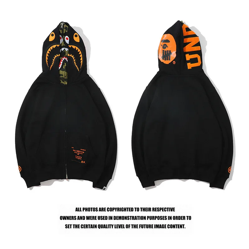 100%Cotton Embroidery Bape Shark Classic Camouflage Hoodie New High Quality Zipper Sports Jacket For Men Women Hip-hop Oversize
100%Cotton Embroidery Bape Shark Classic Camouflage Hoodie New High Quality Zipper Sports Jacket For Men Women Hip-hop Oversize