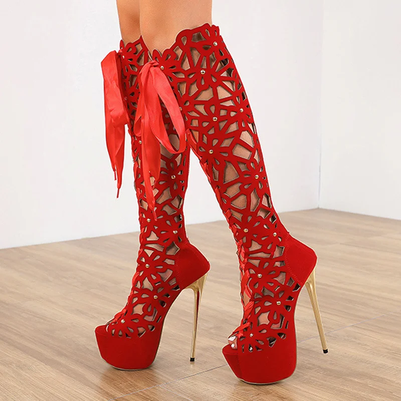 TRILEINO Fashion Peep Sexy Toe Thin Heels Shoes Summer Style Hollow Out Cross Lace-Up Platform Knee-High Boots Women Sandals
TRILEINO Fashion Peep Sexy Toe Thin Heels Shoes Summer Style Hollow Out Cross Lace-Up Platform Knee-High Boots Women Sandals