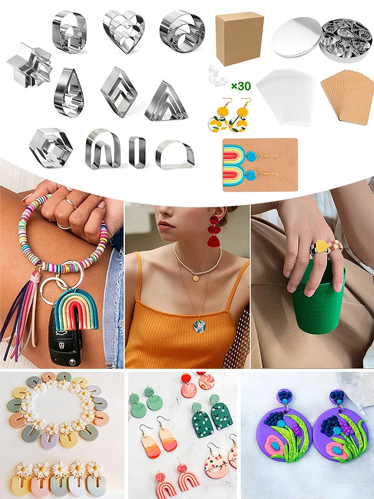 Polymer Clay Earring Cutters Stainless Steel Baking Mould Handmade DIY Craft for Jewelry Making Handcraft Kitchen Baking Cake
Polymer Clay Earring Cutters Stainless Steel Baking Mould Handmade DIY Craft for Jewelry Making Handcraft Kitchen Baking Cake