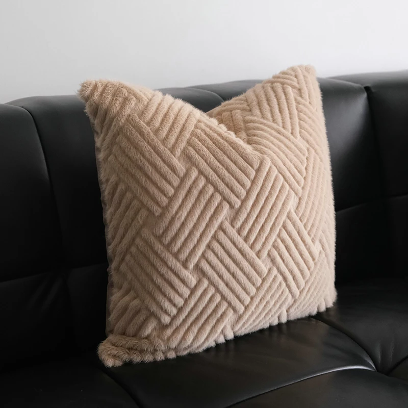 

Imitation Mink Fur Pillow Cover Livingroom Home Decor Cushion Cover Solid Color Fluffy Throw Pillow Modern Simplicity Pillowcase