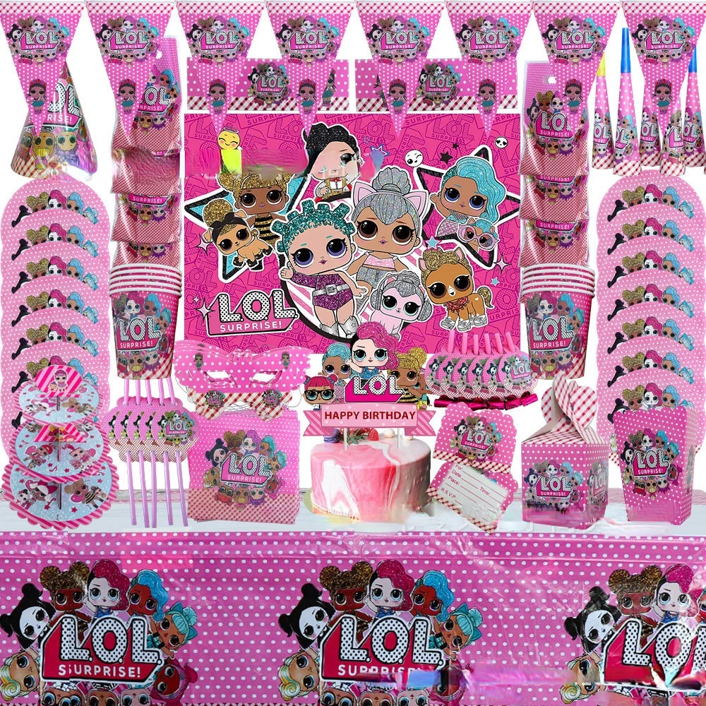 Surprise Doll Theme Party Set Napkins Plate Cake Balloon Children's Birthday Party Decoration Disposable Tableware Supplies
Surprise Doll Theme Party Set Napkins Plate Cake Balloon Children's Birthday Party Decoration Disposable Tableware Supplies