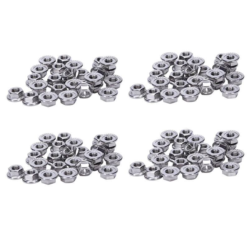 

HOT SALE 100 Pcs 304 Stainless Steel Serrated Flange Metric Hex Lock Nuts M6