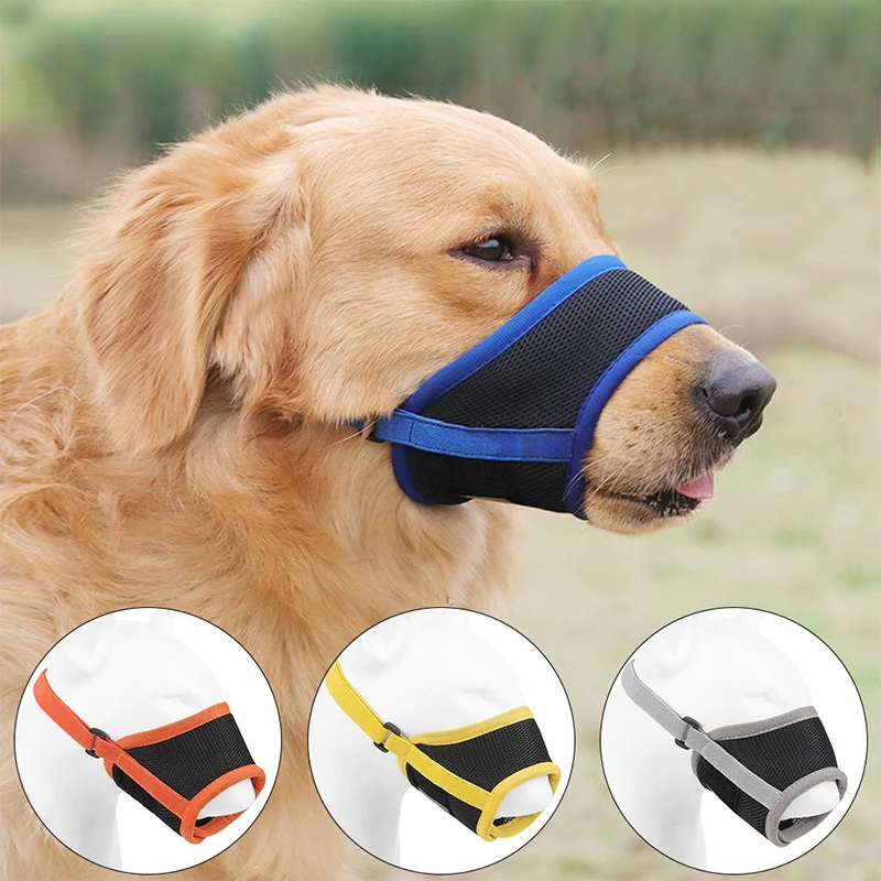 

Pet Dog No Bite Adjustable Mask Safety Breathable Bark Bite Mesh Mouth Muzzle Grooming Anti Stop Chewing Anti Bark Anti Bite