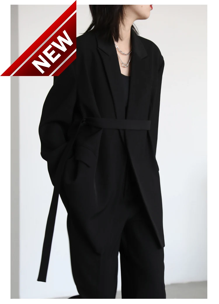Ribbon Black Women Blazer Women's Medium Long Coat Loose Female Pant Suits Office Lady Business Tops Spring Autumn 2023
Ribbon Black Women Blazer Women's Medium Long Coat Loose Female Pant Suits Office Lady Business Tops Spring Autumn 2023