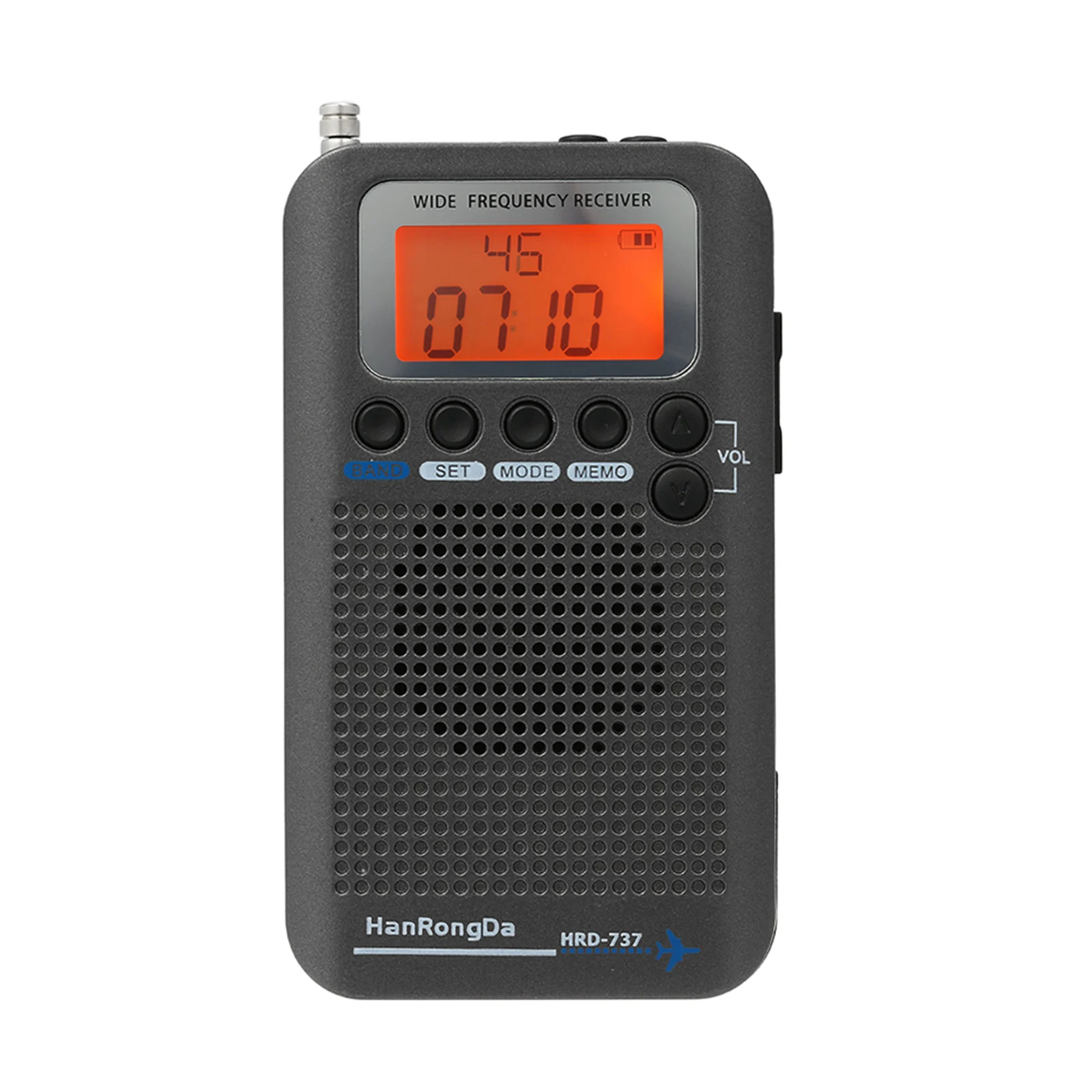 HanRongDa HRD-737 Portable Full Band Radio Aircraft Band Receiver FM/AM/SW/ CB/Air/VHF World Band with LCD Display Alarm Clock
HanRongDa HRD-737 Portable Full Band Radio Aircraft Band Receiver FM/AM/SW/ CB/Air/VHF World Band with LCD Display Alarm Clock