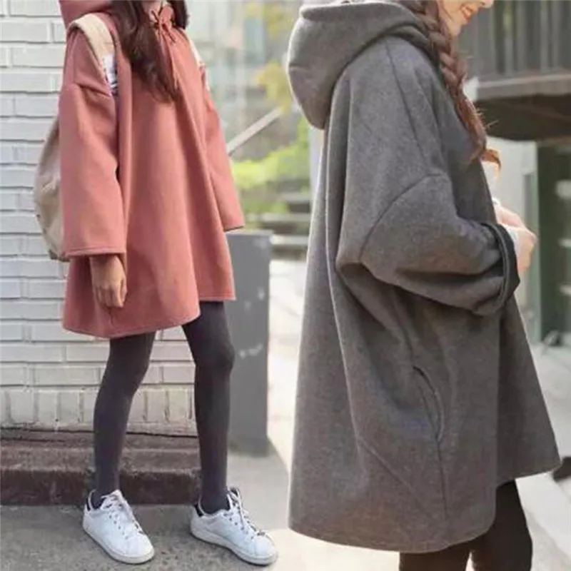 Fashion New Women Harajuku Style Loose Hoodies Females Long Solid Color Hooded Tops Womens Bf Korean Female Pullover Students
Fashion New Women Harajuku Style Loose Hoodies Females Long Solid Color Hooded Tops Womens Bf Korean Female Pullover Students