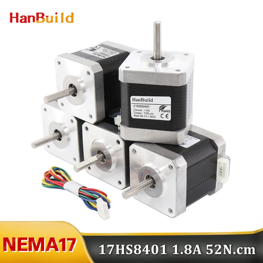 

5PCS micro gear stepper motor Nema17 Stepper Motor 4-lead 1.8 degree use for 17HS8401 1.8a 52n.cm3D printer NEMA17 12v 42