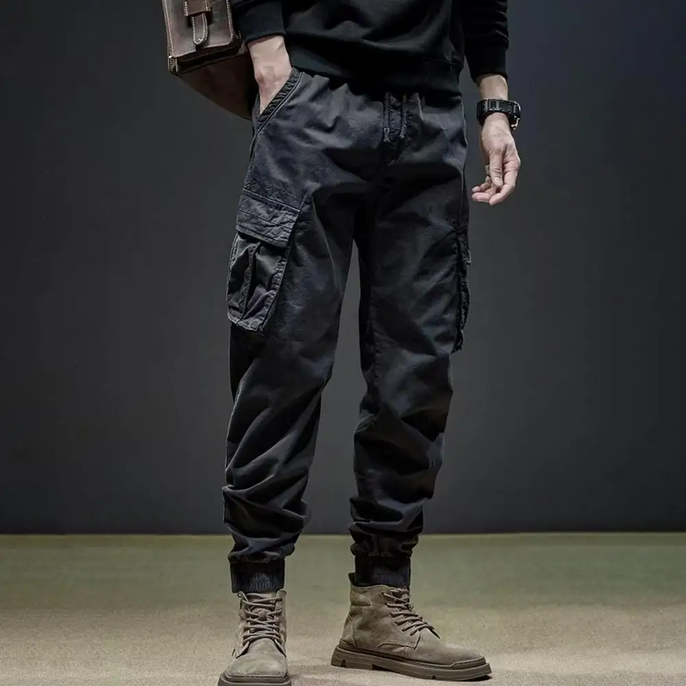Men Pants Multi Pockets Solid Color Elastic Waist Drawstring Streetwear Spring Autumn Vintage Cargo Pants Trousers for Jogging
Men Pants Multi Pockets Solid Color Elastic Waist Drawstring Streetwear Spring Autumn Vintage Cargo Pants Trousers for Jogging