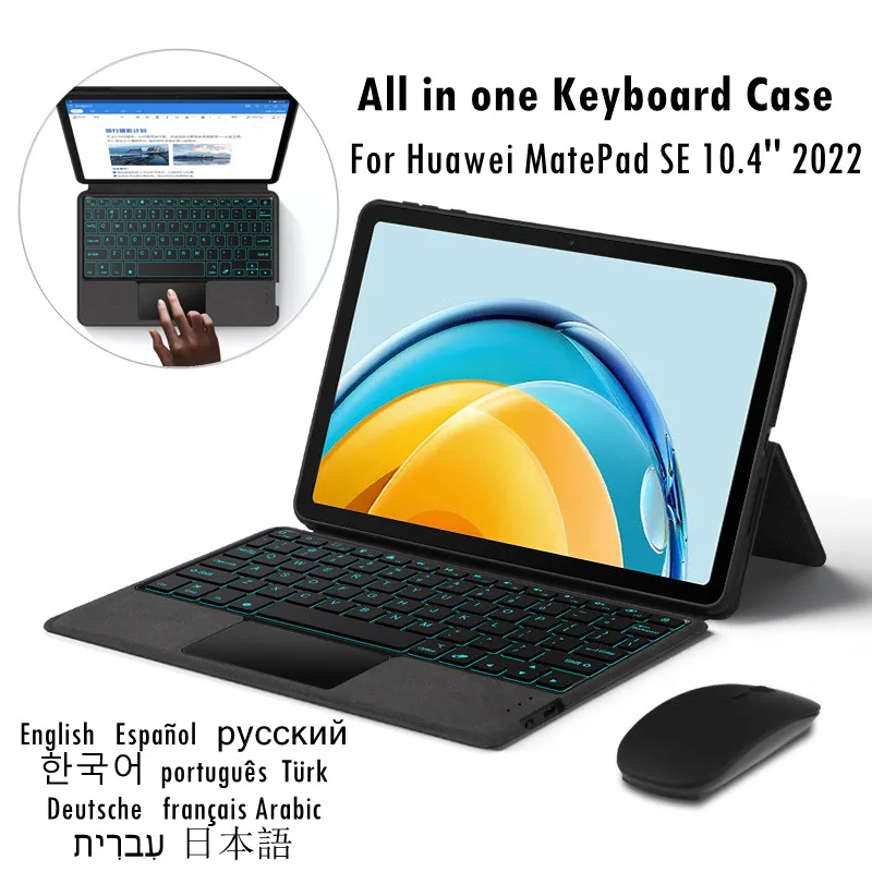 Wireless Smart Keyboard Mouse Case for Huawei MatePad SE 10.4 2022 AGS5-L09 W09 Tablet Cover Touchpad Backlit Keyboard Teclado
Wireless Smart Keyboard Mouse Case for Huawei MatePad SE 10.4 2022 AGS5-L09 W09 Tablet Cover Touchpad Backlit Keyboard Teclado